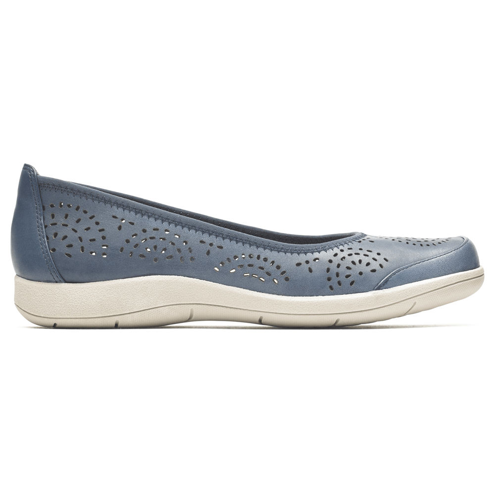 Rockport Womens Slip-On Blue - Daisey Ballet - UK 895-MPZHNX